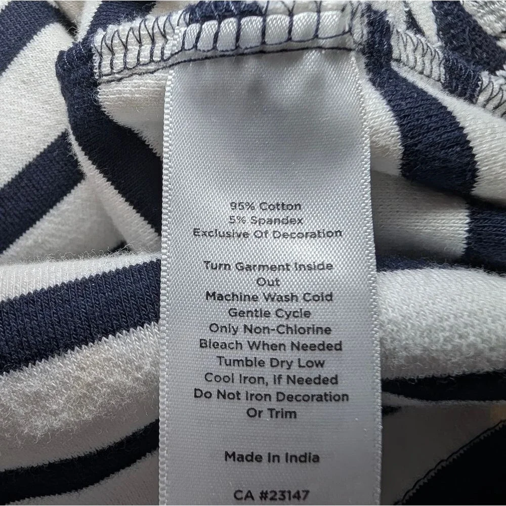 Talbots Black White Striped Sailor Shift Dress Small Petite Preppy Nautical SP - Picture 6 of 6